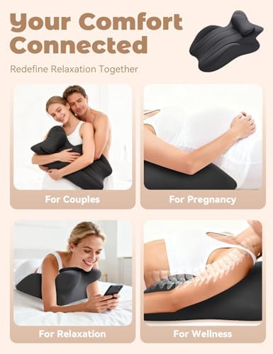 Couples Pillow for Intimacy 27 Degree = Just The Right Lift, Ergonomic Memory Foam Intimacy Comfort Pillow Hip & Back Support, All Perfect Position Easily Postures Wedge Pillow (Gray) - Image 5