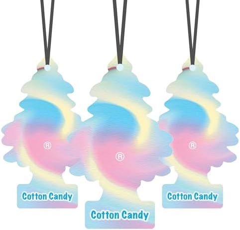 LITTLE TREES Car Air Freshener | Hanging Paper Tree for Home or Car | Cotton Candy | 3 Pack by LITTLETREES
