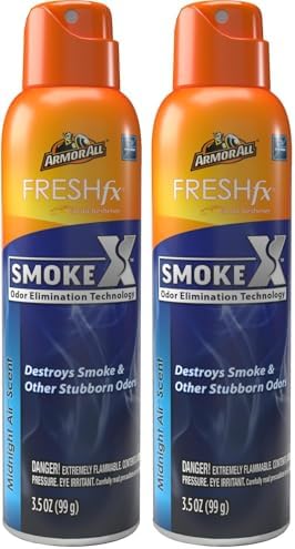 Armor All Fresh FX Smoke X Car Odor Eliminator Spray, Car Air Freshener Spray, Midnight Air Scent, 3.5 Oz (Pack of 2) by ArmorAll