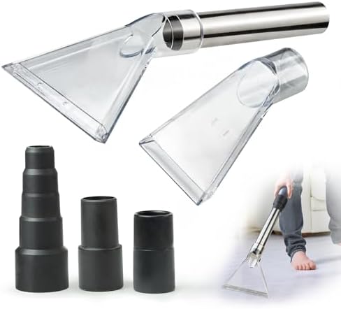 Universal Clear Vacuum Extraction Accessory with 1-1/4“,1-7/8” and 2-1/2” Adapter,Compatible with All Shop Vac Extractor,Wet Dry Vacuum Cleaner Attachments for Upholstery,Carpet Cleaning,Car Detailing by stochastic+box