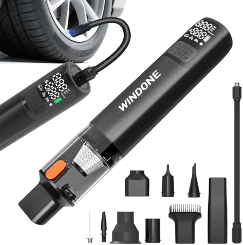 Windone Car Vacuum, 12000Pa 2-in-1 Cleaner & Tire Inflator 150PSI by WINDONE