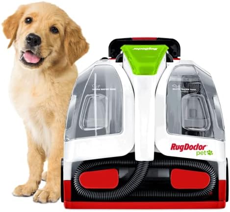 Rug Doctor Pet Portable Spot Cleaner with the Most Powerful Suction Item Highlight: Dual-Action Pet Tool Picks Up Pet Hair and Removes Stains and Odors, Wheels and Retractable Handle Makes Maneuvering Easy by RugDoctor