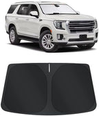 TINGLU Sun Shade for GMC Yukon XL/Chevrolet Suburban 2021-2024 2025 Accessories Windshield Sun Shade Window Shade UV Rays Protection Sun Visor Cover with Steering Wheel Sunshade Storage Bag by TINGLU