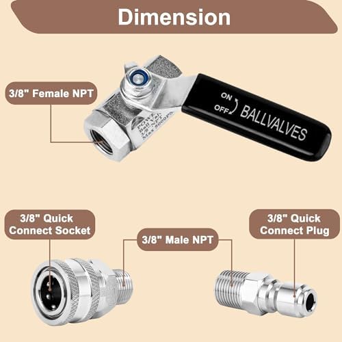POWER TOWN Ball Valve Pressure Washer, 3/8 Inch Quick Connect 5000 PSI - Image 4