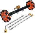 2-in-1 Can Move Horizontally Pressure Washer Undercarriage Cleaner Water Broom, 15" Surface Cleaner Power Washer Attachment with 4 Nozzles 3 Extension Rods andSpare Wheel，4000 PSI (15inch) by Unknown