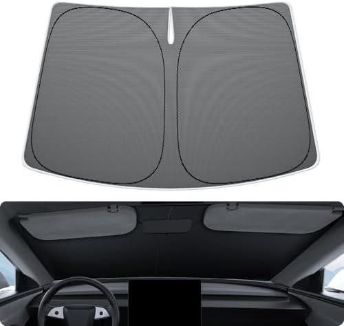 BASENOR Windshield Sunshade for 2026-2017 Tesla Model Y Model Y L Model 3 by BASENOR