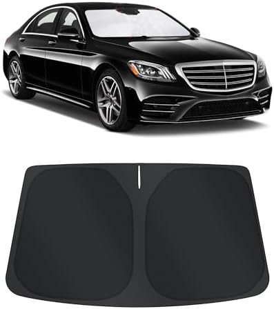 TINGLU Sun Shade for Mercedes Benz GLC 2016-2022 Accessories Windshield Sun Shade Window Shade UV Rays Protection Sun Visor Cover with Steering Wheel Sunshade Storage Bag by TINGLU