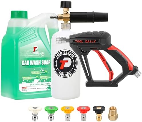 Tool Daily Short Pressure Washer Gun with Foam Cannon, Car Wash Soap 64 Oz by ToolDaily