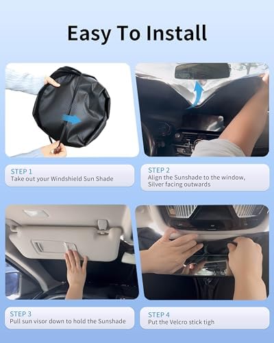 Prius Customized Windshield Sun Shade for 2010 2011 2012 2013 2014 2015 Prius Hatchback (NOT for Pri us C/V) Front Window Sunshade Visor Protector Foldable Blocks UV Rays Keep Car Cooler - Image 5