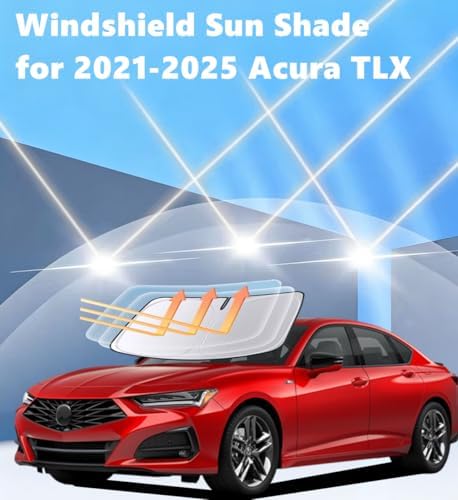 Windshield Sun Shade for 2021-2025 Acura TLX, 4-Layer 240T Foldable UV Block Car Accessory to Cool Interior - Image 2