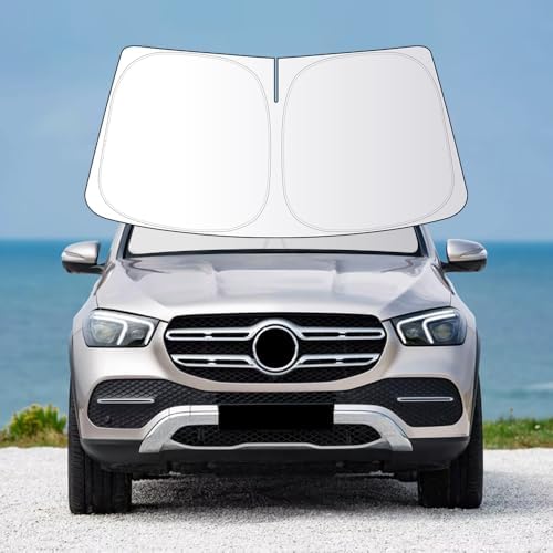 Front Windshield Sun Shade Custom Fit Compatible for Mercedes Benz GLE63/53/580/450/400/350/300 2019-2024 Sunshade Foldable UV Ray Reflector Visor Accessories Shield Cover Reflective by akarin