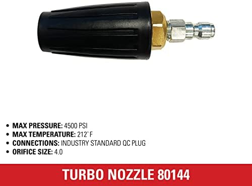 Simpson Cleaning 80144 4500 PSI Universal Turbo Pressure Washer Nozzle, 1/4-Inch Quick Connect, Hot- or Cold-Water Use (Pack of 4) - Image 4
