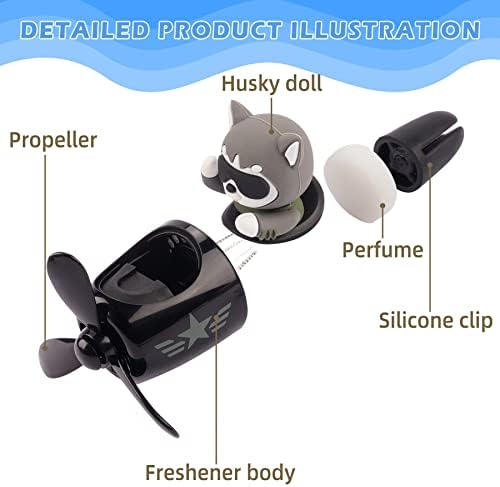 Car Air Fresheners Cartoon Pilot Automotive Air Outlet Propeller Cute Car Diffuser Creative Car Perfume Decoration for Car Vent Clips Car Vent Clip Air Freshener Accessories for Women Men - Image 2