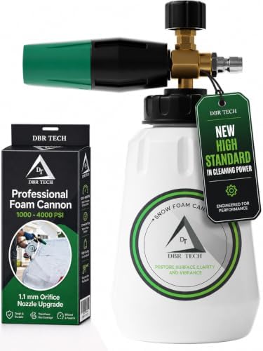 DBR Tech® Foam Cannon for Pressure Washer | Pro Grade, 1.1mm Orifice, 1000-4000 PSI by DBRTech