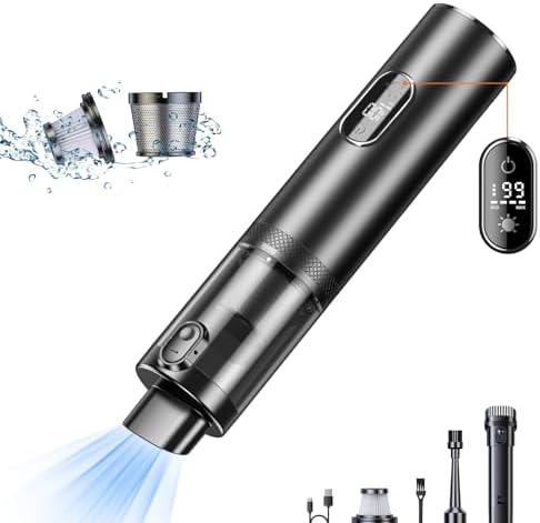 Cordless Car Vacuum Cleaner 14000Pa, Handheld Vacuum Portable Dust Buster Vacuum Small Vacuum Cleaner for Vehicle,Pet,Home, LED Display & Lightweight & Low Noise & Rechargeable by Unknown