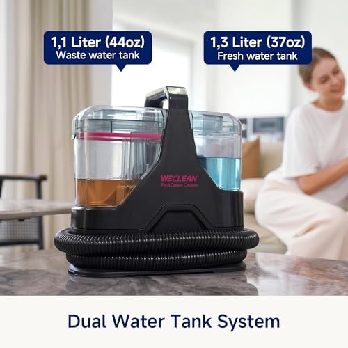 Portable Carpet Cleaner，18kPa Handheld Spot Cleaner for Upholstery and Car Interior，Pet Stain Remover with 500ml Tank，Lightweight for Sofa，Couch，Stairs，Mattress，Black and Pink - Image 5
