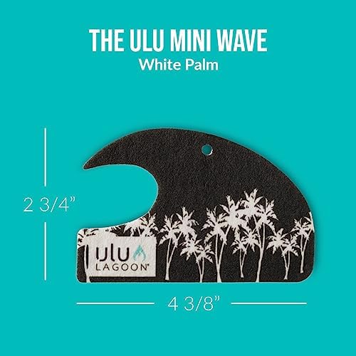 ulu Lagoon Hanging Car Air Freshener | Tropical Beach Coconut Surf Wax Scent Mini Wave | Long Lasting Car Freshener, Closet and Beyond | Made In USA | 3 Pack (White Palms) - Image 5