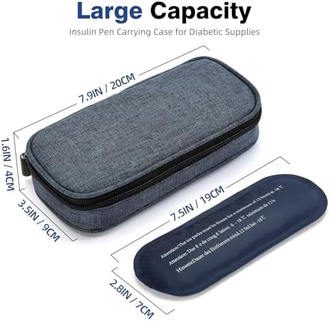 apollo walker Insulin Cooler Travel Case with Ice Packs and Insulation | TSA Approved Includes 2 x 90g ice packs for 9-hour cooling insulin pens & syringes for Diabetics to Carry (Blue) - Image 2