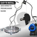 Hourleey 30" Pressure Washer Surface Cleaner with Dual Handles, Stainless Steel Surface Cleaner with 4 Wheels for Driveways, Pathway, Sidewalks, Patios, Decks, 4500 PSI with 3/8" Quick Connector Kit - Image 5