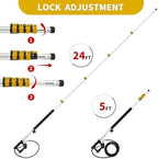 24 FT Telescoping Pressure Washer Wand with Pressure Washer Extension Wand, Brush Head, Gutter Cleaner, 5 Spray Nozzle Tips, 2 Hose Adapters and Support Belt - Image 4