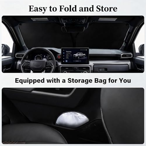 for Toyota Tacoma 2016-2024 2025 2026 - Premium Sunshade for Ultimate Heat & UV Protection- 4 Layers Foldable Front Windshield Sun Shade Custom Fit Tacoma 2Dr 4Dr, Pickup Sun Visor Car Accessories - Image 5