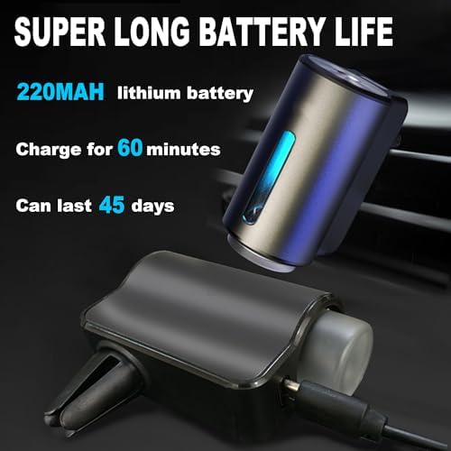Smart Car Air Freshener, Car Air Freshener Diffuser, Rechargeable Cars Aroma Diffuser, 3 Levels of Adjustable Intelligent Cars Diffuser with 3 Bottles of Cologne - Image 5