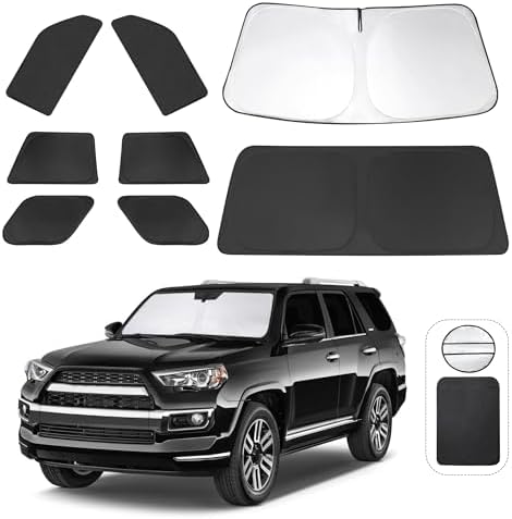 TINGLU Window Shades for Toyota 4Runner 2010-2024 Accessories Car Side Full Windows Rear Triangular Windshield Sun Shade Sun UV Rays & Privacy Protection for Camping,Napping,and Relaxing 8PCS by TINGLU