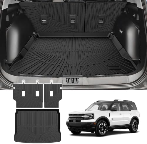 Bronco Cargo mat - Trunk Mat for Ford Bronco Sport 2021-2026(Only for Sport/w/Full Size Spare Tire), All Weather Trunk Mat & Backrest Mat for Bronco Accessories, Heavy Duty Rubber Mats by cartist