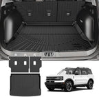 Bronco Cargo mat - Trunk Mat for Ford Bronco Sport 2021-2026(Only for Sport/w/Full Size Spare Tire), All Weather Trunk Mat & Backrest Mat for Bronco Accessories, Heavy Duty Rubber Mats by cartist