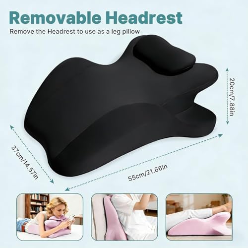 Ergonomic Memory Foam Wedge Pillowfor Back, Neck & Leg Support -Reading, TV, and Bed Rest Comfortcushion,Gray - Image 2