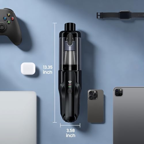 Handheld Vacuum Cordless, 17000Pa Car Vacuum Portable Cordless with Brushless Motor, 2-in-1 Vacuum Cleaner with Multi-Nozzles & Washable Filters, 2 Suction Modes for Home, Car, Office, Pet Hair - Image 6