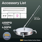 TOR 16.5" Pressure Washer Surface Cleaner with 4 Wheels, Surface Cleaner for Pressure Washer, 2 Extension Wands, 2 Replacement Nozzles, Power Washer Surface Cleaner for Concrete, Driveway - Image 6