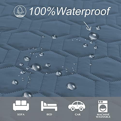 Waterproof Blanket Couch Cover for Dogs Non-Slip Pet Sofa Protector | Tcksstex Non-slip waterproof couch cover scratch resistant machine washable protects sofa bed car（30x70- Navy Blue） - Image 2