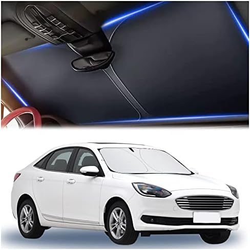 300T Thickened Automotive Glass Sunshade and Comes with Storage Bag,Keep Car Interior Cool,Windshield Sun Shade Fit for Small Cars (M: 55.12 * 27.6 inch) by Aokdom