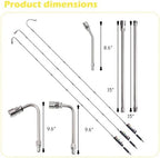 LIULO TOOL 9 Pack Pressure Washer Extension Wand, Stainless Steel Power Washer Lance with 6 Nozzle Tips for Gutter Cleaning, 3 Gutter Cleaner Attachments Curved Rod, 1/4 inch Quick Connect, 4000 PSI - Image 3