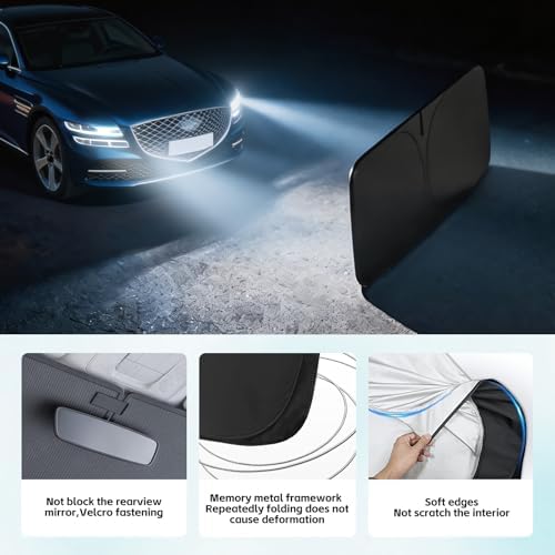 Windshield Sun Shade for Genesis G80 2017-2020 Sunshade - Image 5