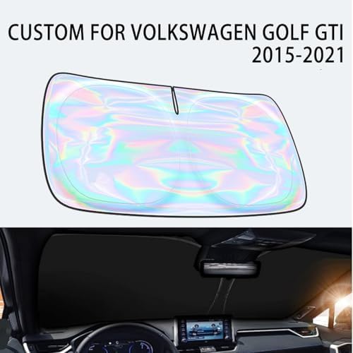 for Volkswagen Golf 2013-2020 2021 Windshield Sun Shade - Custom Fit VW Volkswagen Golf GTI/e-Golf/Golf R 4 Layers Sunshade Foldable Front Window Sunshade Sun Visor Protector Block UV Rays - Image 2