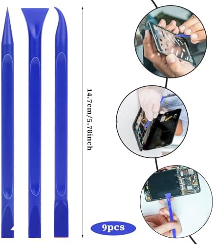 Car Crevice Cleaning Tool, 9 Pieces No-Scratch Plastic Scraper Tool for Tight Spaces, Multi-Use Small Paint Scraper Tool Sticker Remover for Kitchen, Crevices, Food, Paint, Labels, Oil Stains, Dirt - Image 3