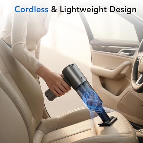 Portable Brushless Car Vacuum Cordless Mini Handheld Vacuums Cleaner High Power with LCD Display and Multi-Nozzles, Hand held Cleaners for Car, Home, Office, Sofa, Pet Hair,Keyboard - Image 2