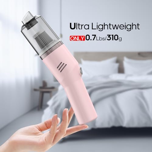 Mini Handheld Vacuum for Home&Car, Cordless Portable Rechargeable Pink - Image 4