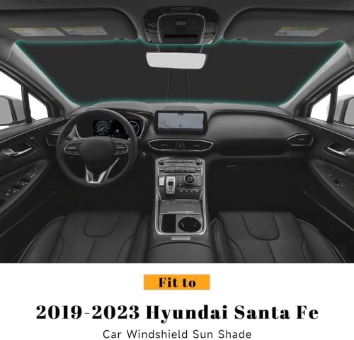 Car Windshield Sun Shade for Hyundai 2019-2023 Santa Fe Accessories (OEM Design) Reflective Foldable Heat Insulation Sunshade for Ultimate Protection - Image 2