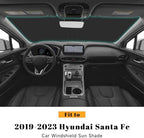 Car Windshield Sun Shade for Hyundai 2019-2023 Santa Fe Accessories (OEM Design) Reflective Foldable Heat Insulation Sunshade for Ultimate Protection - Image 2