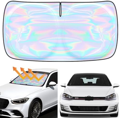 for Volkswagen Golf 2013-2020 2021 Windshield Sun Shade - Custom Fit VW Volkswagen Golf GTI/e-Golf/Golf R 4 Layers Sunshade Foldable Front Window Sunshade Sun Visor Protector Block UV Rays by Unknown