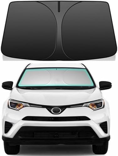Windshield Sun Shade for Toyota RAV4 2013-2018, 4-Layer 240T Foldable UV Block Car Accessory to Cool Interior by Unknown