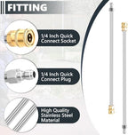 Pressure Washer Extension Wand, 2 Pack 17 Inch Stainless Steel Heavy Duty Wands with 1/4 Inch Quick Connect, Fits Most Pressure and Power Washers - Image 5