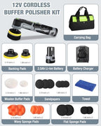 WORKPRO 12V Cordless Mini Buffer Polisher Kit - Image 3