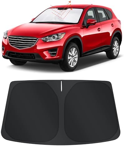 TINGLU Sun Shade for Mazda CX-5 CX5 2013-2016 Accessories Windshield Sun Shade Window Shade UV Rays Protection Sun Visor Cover with Steering Wheel Sunshade Storage Bag by TINGLU