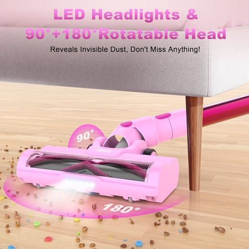 Tikom V500 Cordless Vacuum Cleaner for Home, 40000Pa/450W Stick Vacuum with LED Touch Screen, Charging Wall Dock, Anti-Tangle, Lightweight Handheld Vacuum for Pet Hair, Hard Floor, Carpet - Image 5