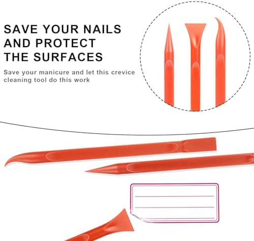 9 Pieces Plastic Scraper, No-Scratch Paint Scraper Tool Portable Car Crevice Cleaning Tool Multi-use Kitchen Scraper Small Sticker Remover for Tight Spaces, Crevices, Food, Labels, Oil Stains, Dirt - Image 3