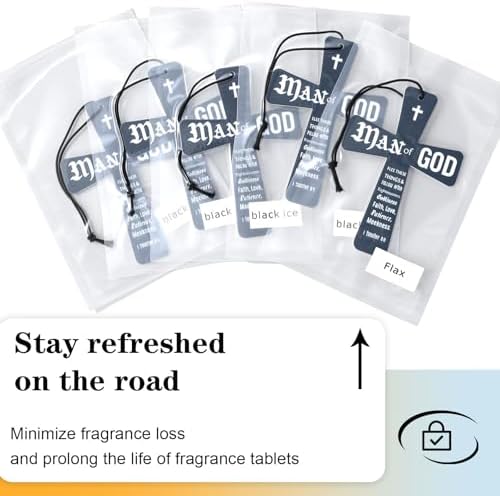 Fumete 24 Pcs Christian Gifts for Men Blue Cross Car Air Fresheners Bulk - Image 4